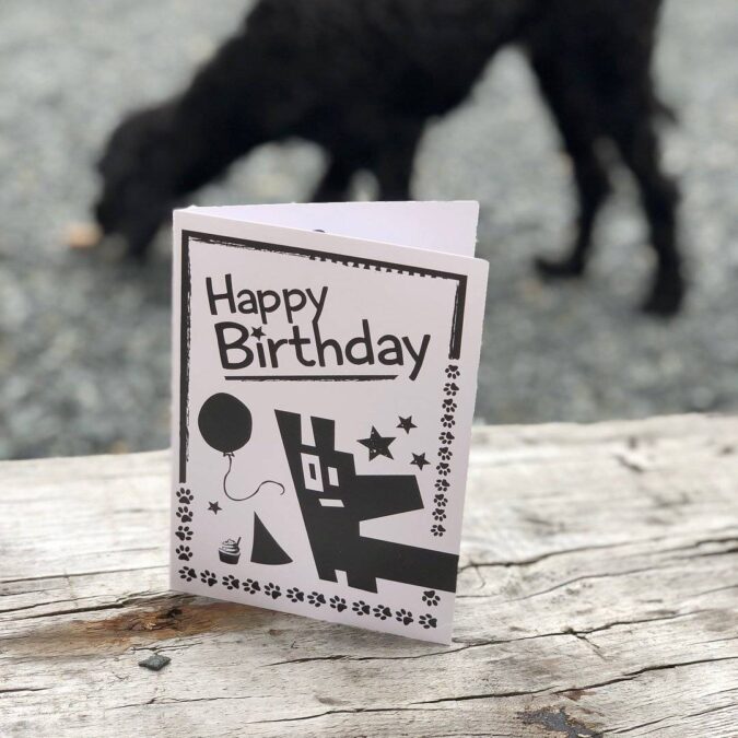 Cockapoo with a Dog Birthday Card