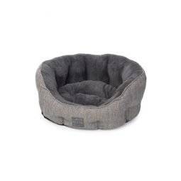 Grey Oval Dog Bed