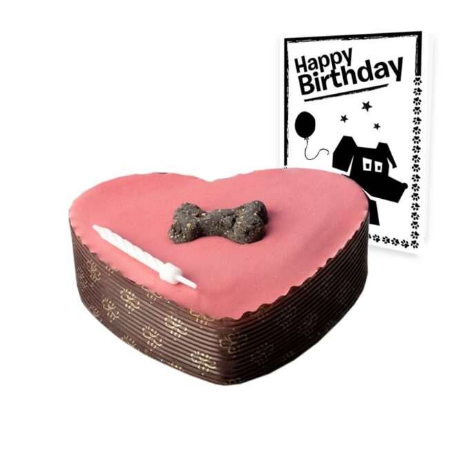 Dog Birthday cake heart shape