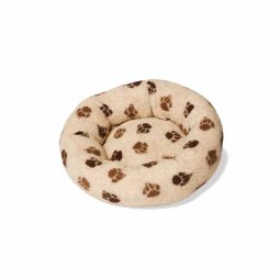 fleece-beige-brown-paw-cushion-bed-dog