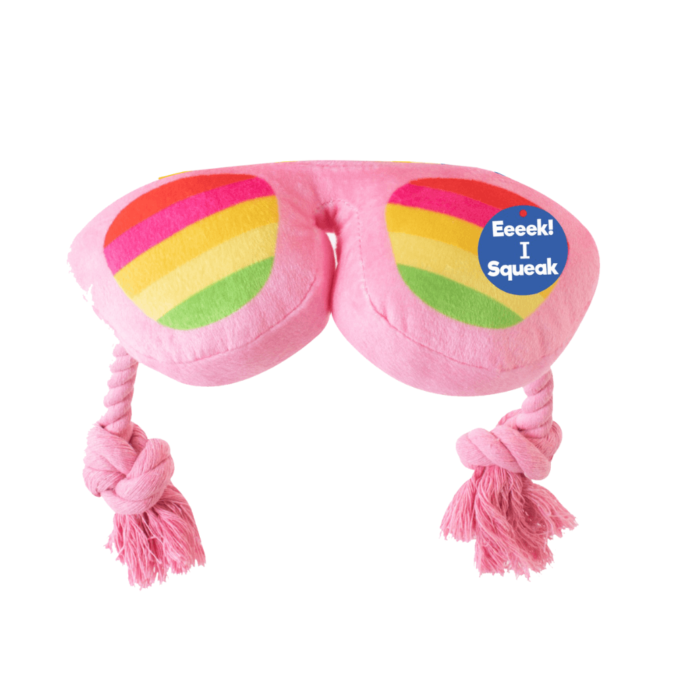 Sunglasses Squeaky Plush Pink